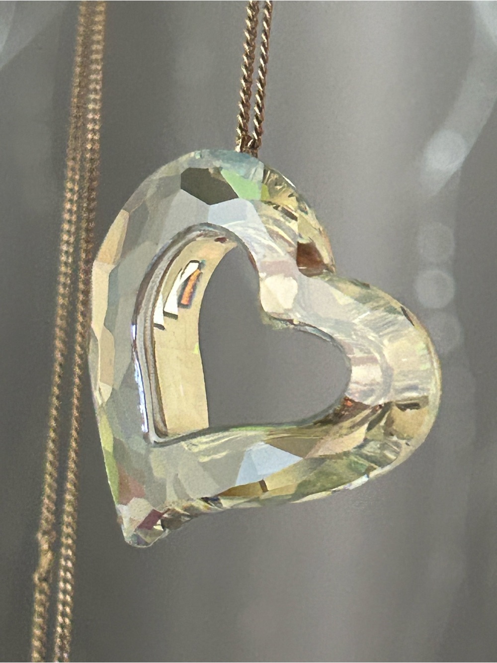 Swarovski Large Crystal Loveheart Light Azore pendant necklace